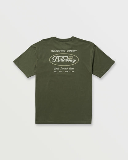 Billabong Men's Bad Dog Pocket Regular Tee - Olive