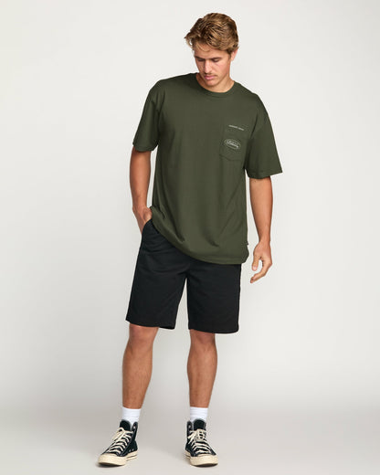 Billabong Men's Bad Dog Pocket Regular Tee - Olive