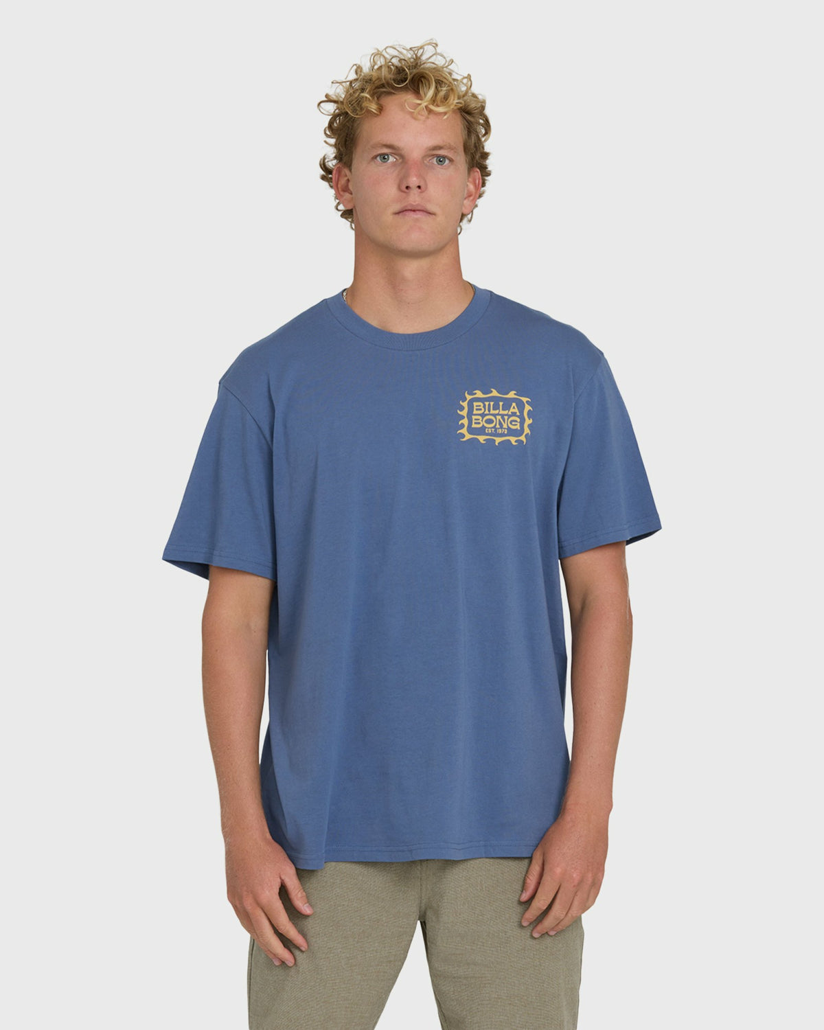 Billabong Men's Ripple Premium Short Sleeve Cotton Graphic T-Shirt - Blue Horizon