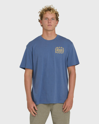 Billabong Men's Ripple Premium Short Sleeve Cotton Graphic T-Shirt - Blue Horizon