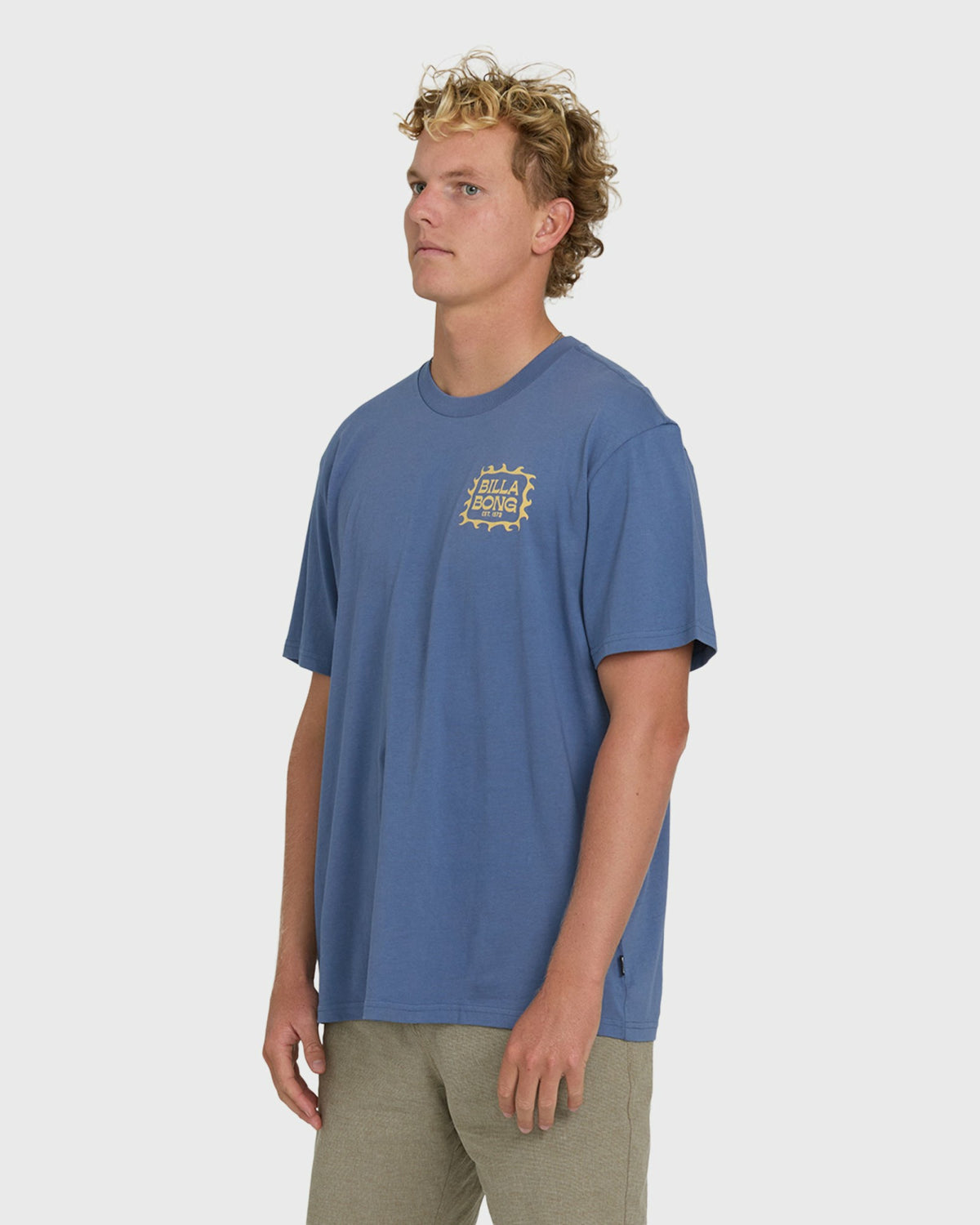 Billabong Men's Ripple Premium Short Sleeve Cotton Graphic T-Shirt - Blue Horizon