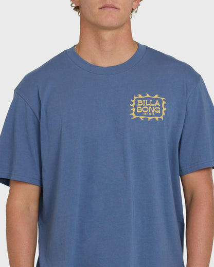 Billabong Men's Ripple Premium Short Sleeve Cotton Graphic T-Shirt - Blue Horizon