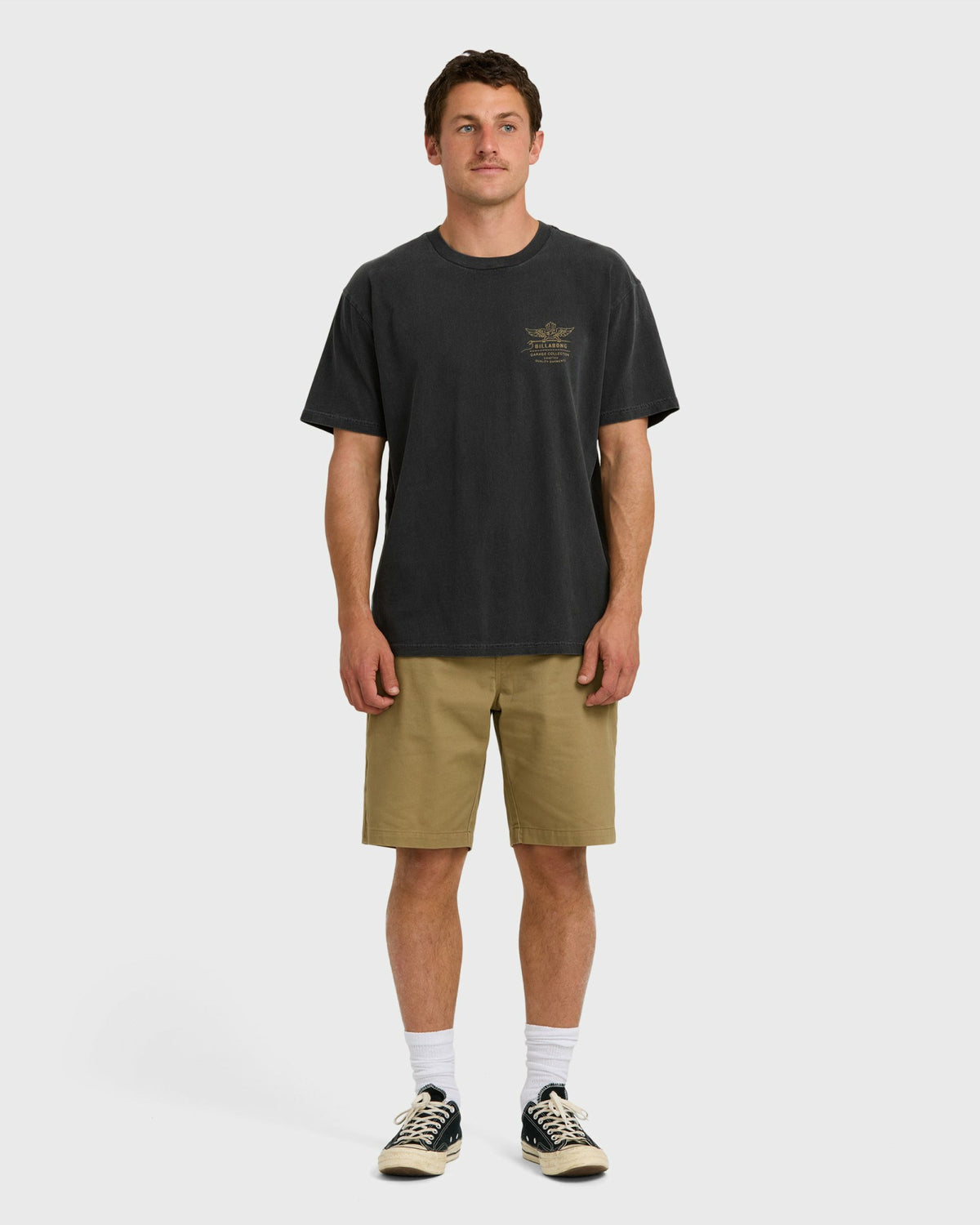 Billabong Men's Wingspan Garage Regular Short Sleeve T-Shirt - Washed Black