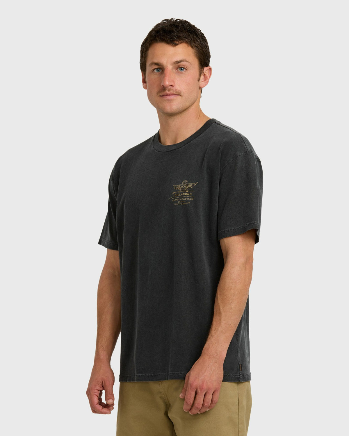 Billabong Men's Wingspan Garage Regular Short Sleeve T-Shirt - Washed Black