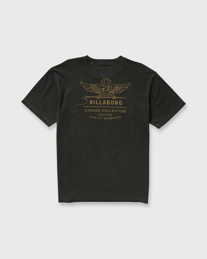 Billabong Men's Wingspan Garage Regular Short Sleeve T-Shirt - Washed Black