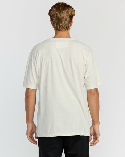 Billabong Men's The Label Garage Regular Short Sleeve T-Shirt - Off White