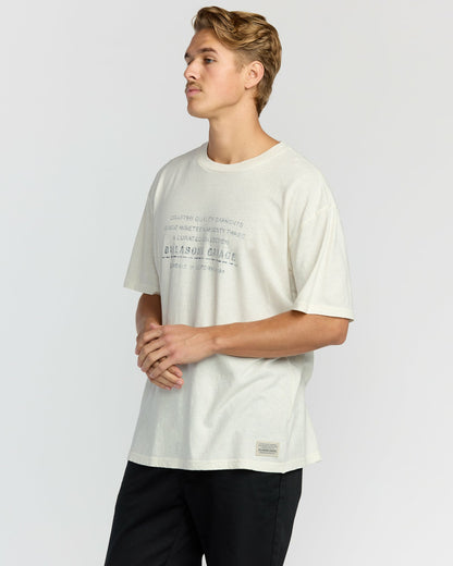Billabong Men's The Label Garage Regular Short Sleeve T-Shirt - Off White