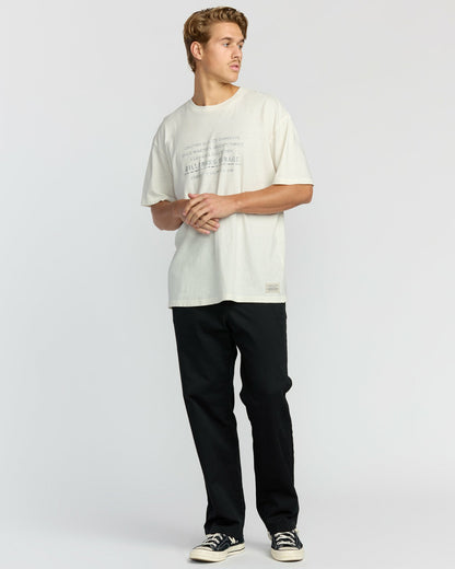 Billabong Men's The Label Garage Regular Short Sleeve T-Shirt - Off White