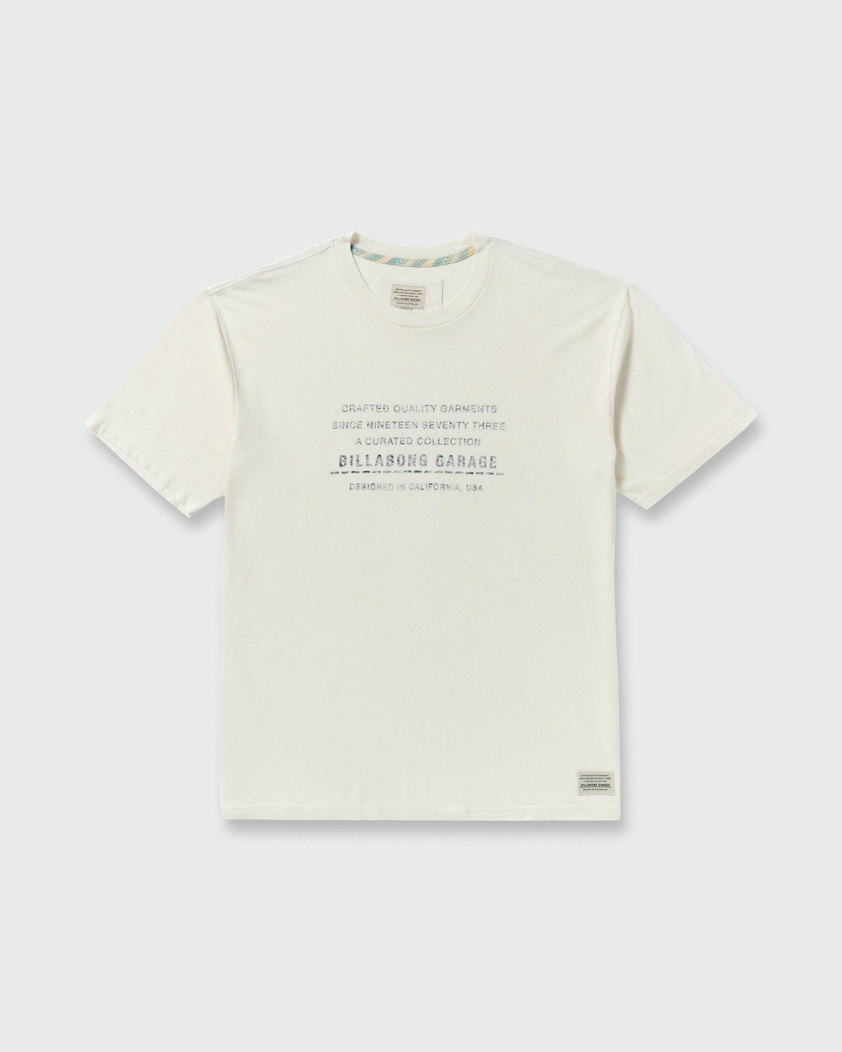 Billabong Men's The Label Garage Regular Short Sleeve T-Shirt - Off White