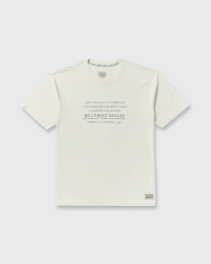 Billabong Men's The Label Garage Regular Short Sleeve T-Shirt - Off White
