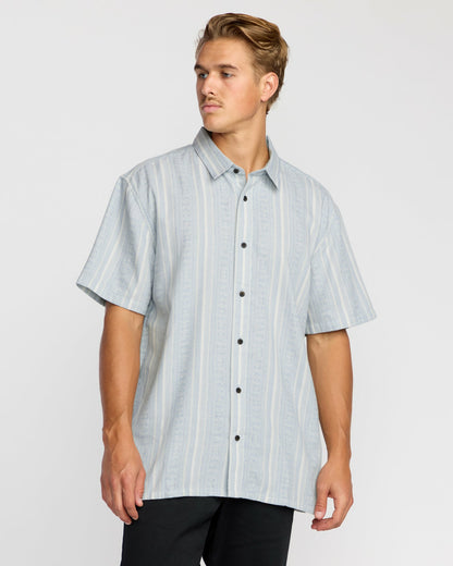 Billabong Men's Sunshines Garage Short Sleeve Shirt - Stone Blue