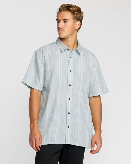 Billabong Men's Sunshines Garage Short Sleeve Shirt - Stone Blue