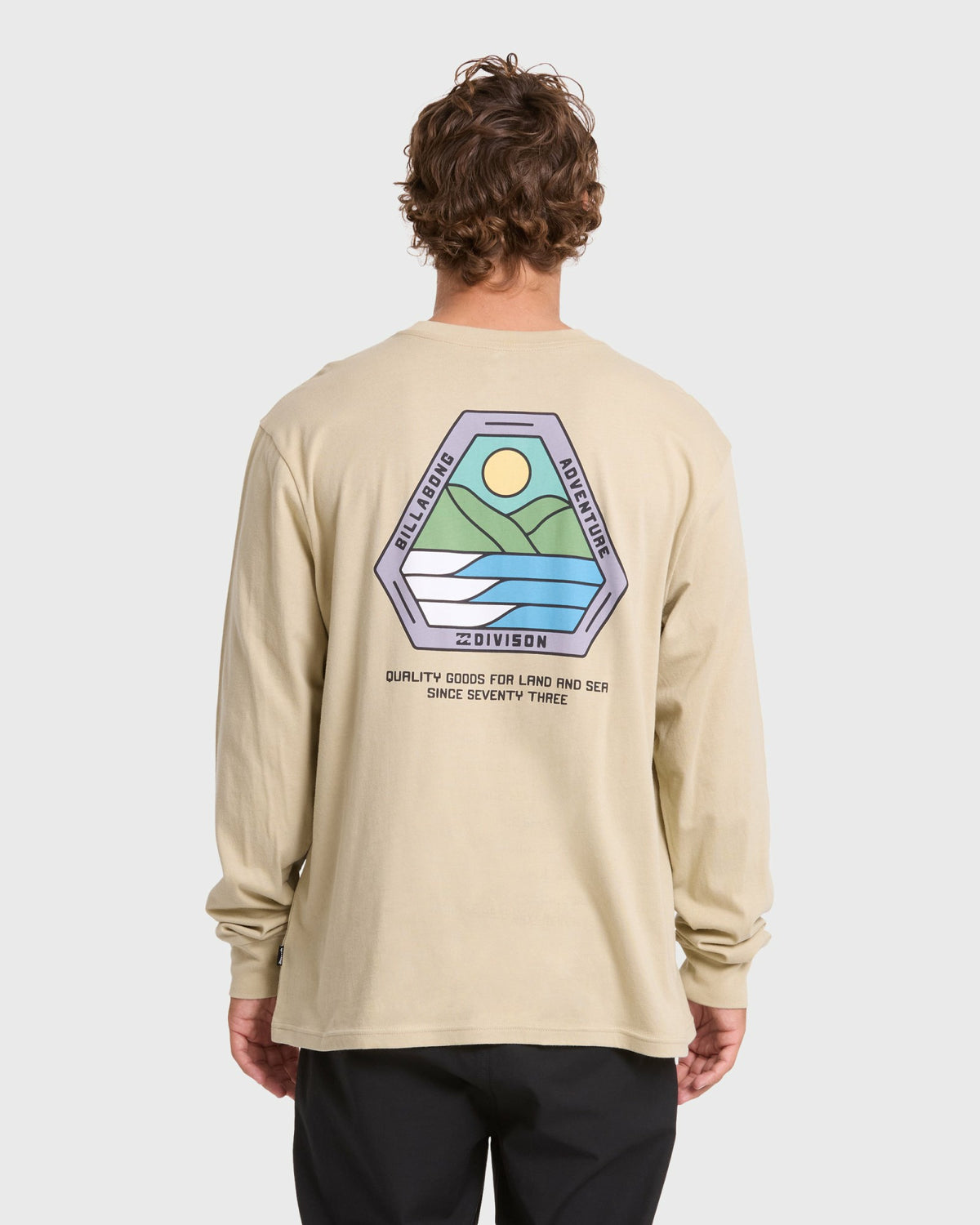 Billabong Men's Rockies Adventure Division Premium Long Sleeve Knit T-Shirt - Sand Khaki