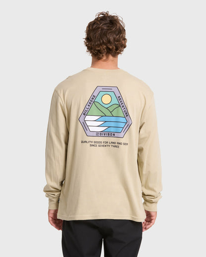 Billabong Men's Rockies Adventure Division Premium Long Sleeve Knit T-Shirt - Sand Khaki