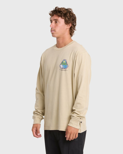 Billabong Men's Rockies Adventure Division Premium Long Sleeve Knit T-Shirt - Sand Khaki