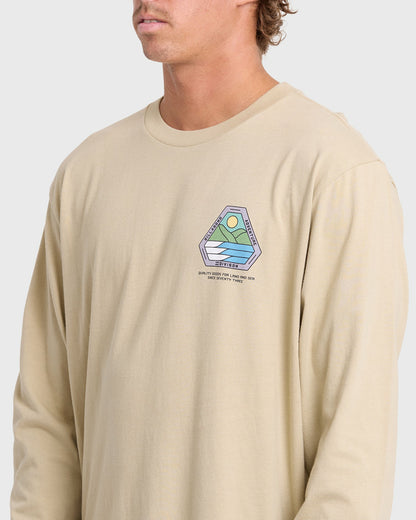 Billabong Men's Rockies Adventure Division Premium Long Sleeve Knit T-Shirt - Sand Khaki