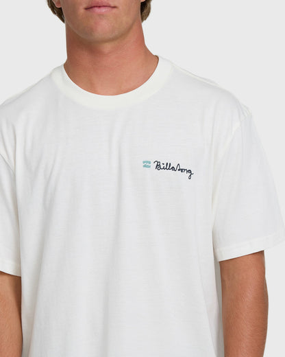Billabong Men's Making Tracks Premium Short Sleeve Knit T-Shirt - Off White