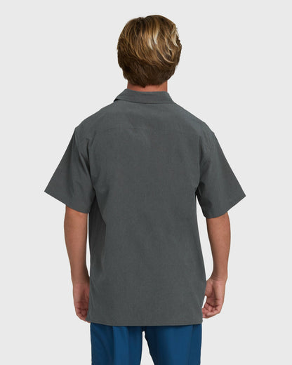 Billabong Men's A\/Div Surftrek Perforated Short Sleeve Woven Shirt - Carbon