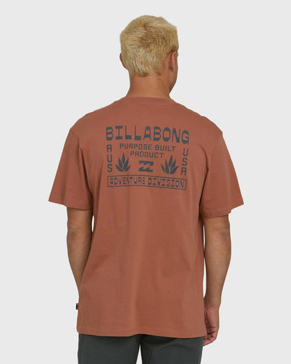 Billabong Men's A\/Div Agave Premium Short Sleeve Cotton T-Shirt - Cedar Wood