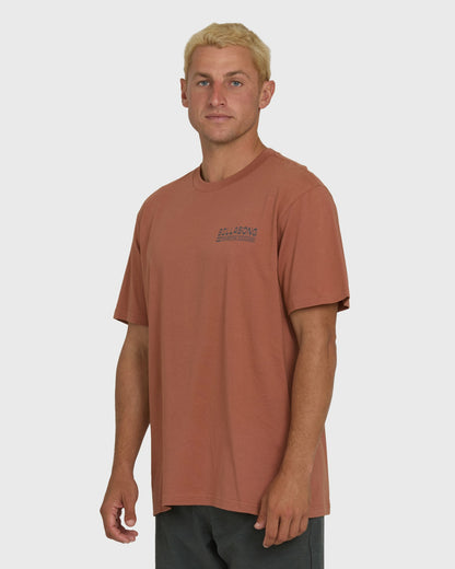Billabong Men's A\/Div Agave Premium Short Sleeve Cotton T-Shirt - Cedar Wood