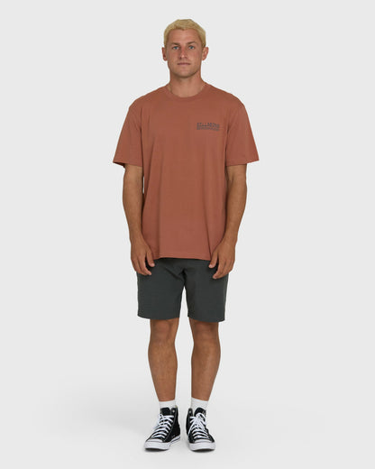 Billabong Men's A\/Div Agave Premium Short Sleeve Cotton T-Shirt - Cedar Wood