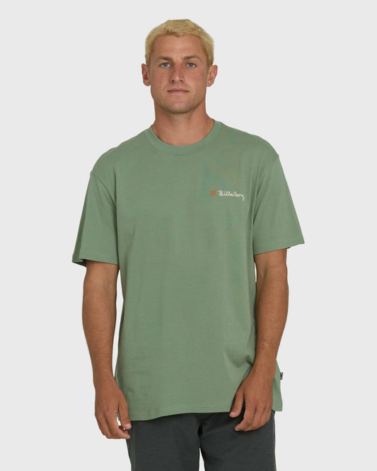 Billabong Men's Making Tracks Premium Short Sleeve Knit T-Shirt - Hedge Green