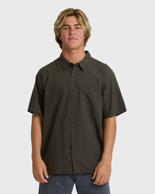 Billabong Men's Victoria Short Sleeve Shirt - Graystone