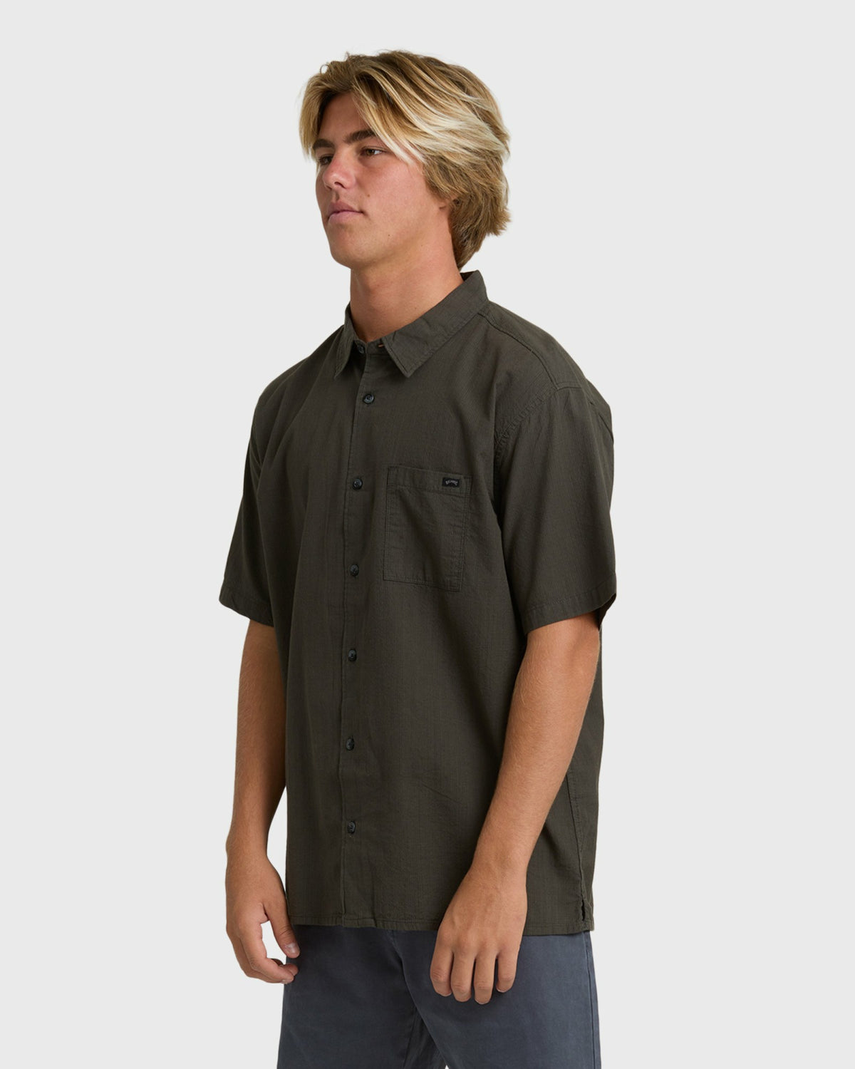 Billabong Men's Victoria Short Sleeve Shirt - Graystone