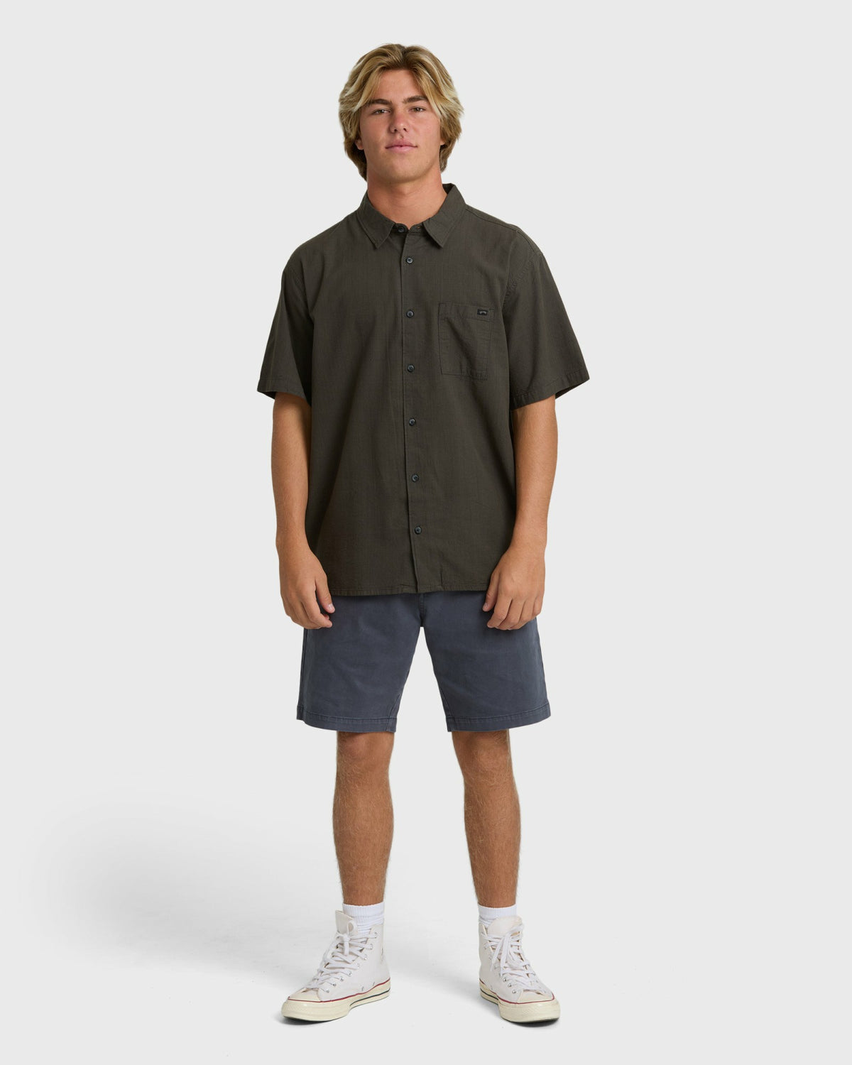 Billabong Men's Victoria Short Sleeve Shirt - Graystone