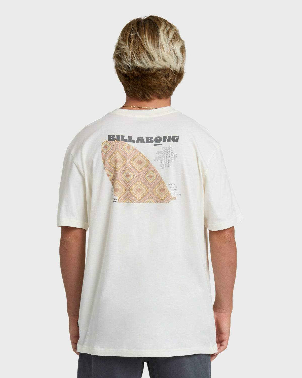 Billabong Men's Single Fin Premium Short Sleeve T-Shirt - Off White