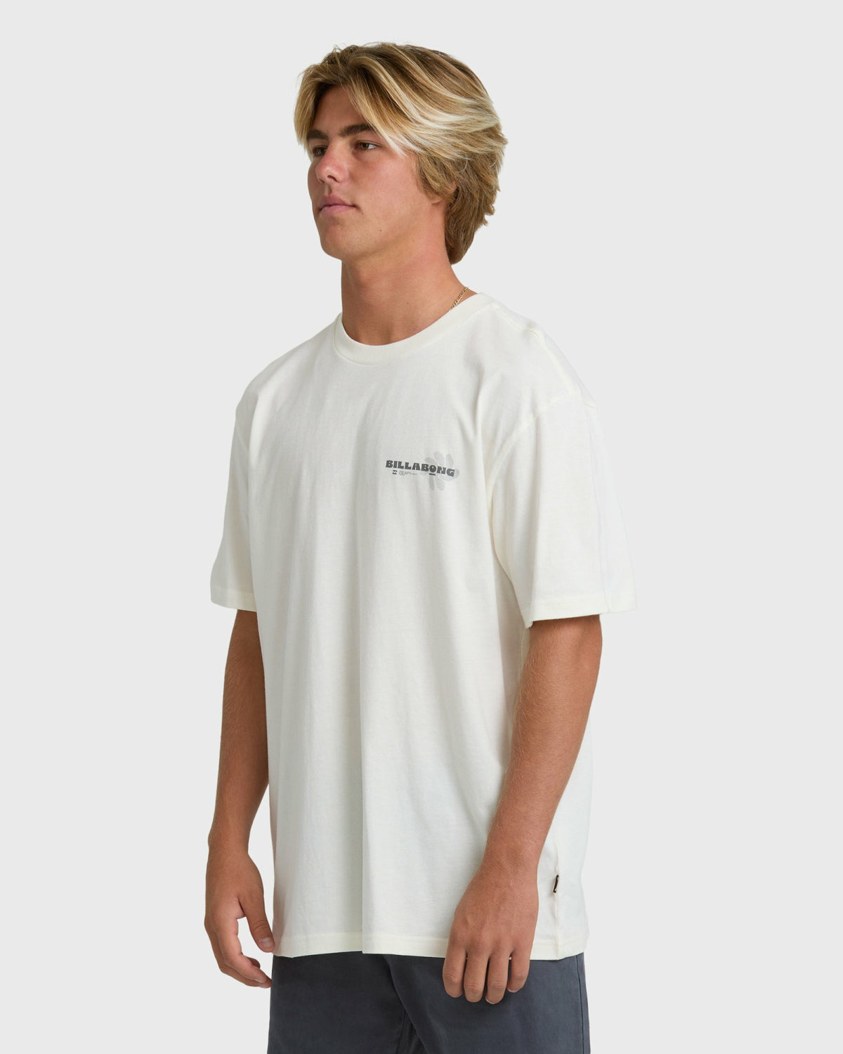 Billabong Men's Single Fin Premium Short Sleeve T-Shirt - Off White