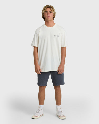 Billabong Men's Single Fin Premium Short Sleeve T-Shirt - Off White
