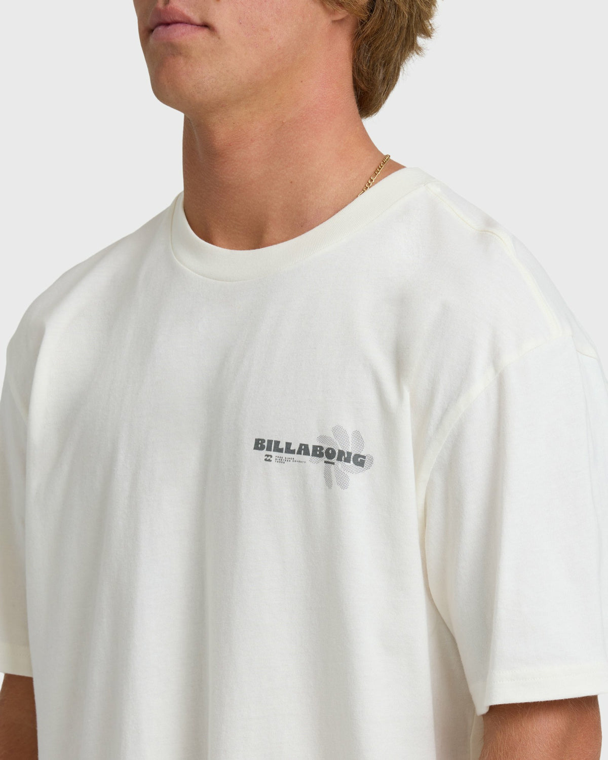 Billabong Men's Single Fin Premium Short Sleeve T-Shirt - Off White