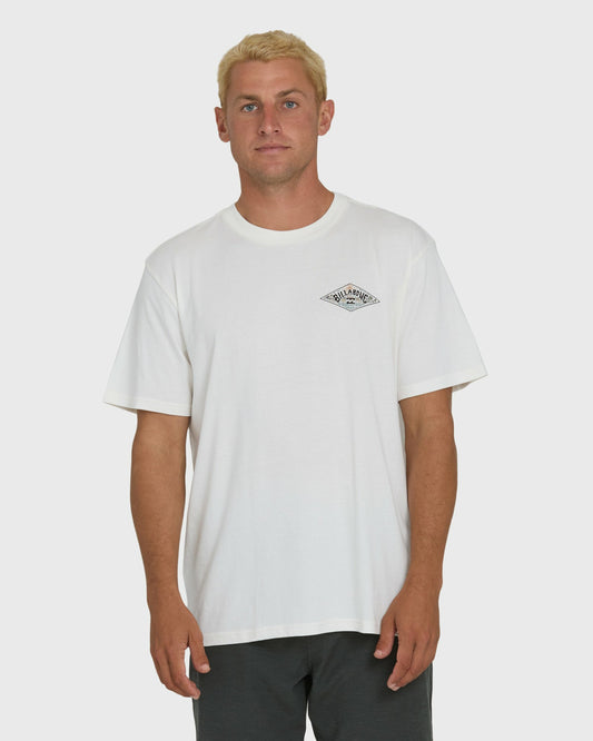 Billabong Men's A\/Div Arch Premium Short Sleeve Knit T-Shirt - Off White