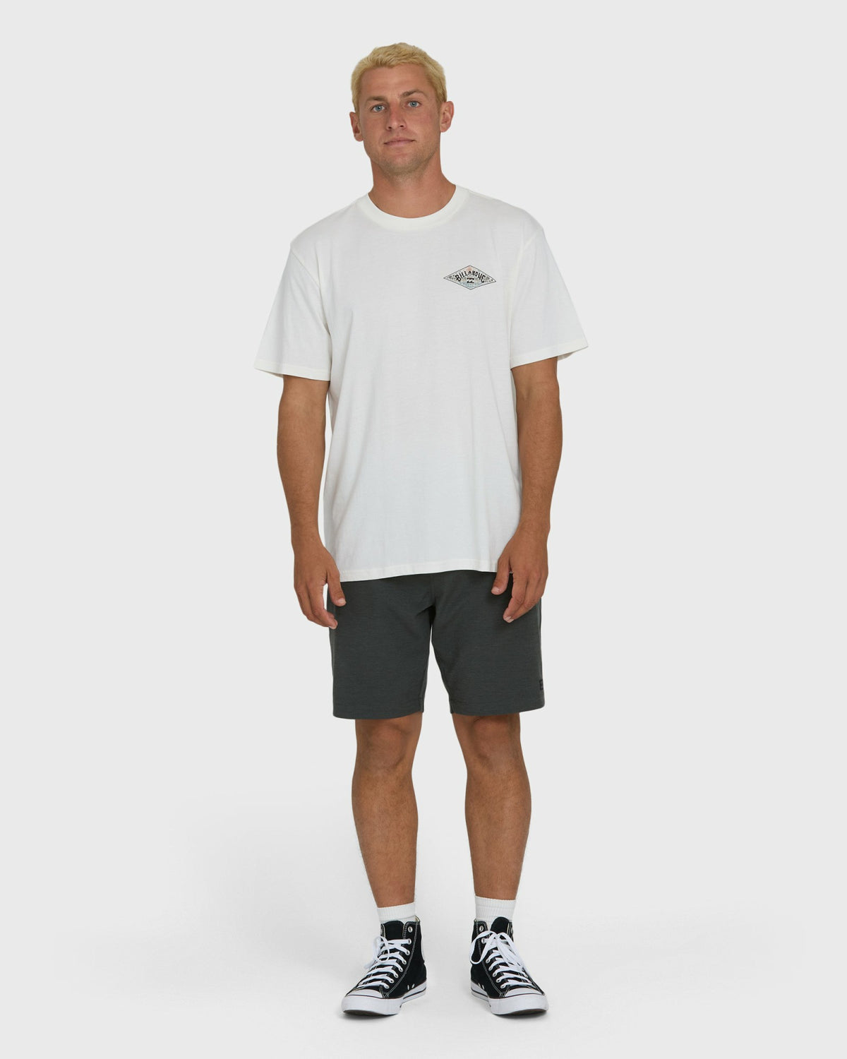 Billabong Men's A\/Div Arch Premium Short Sleeve Knit T-Shirt - Off White