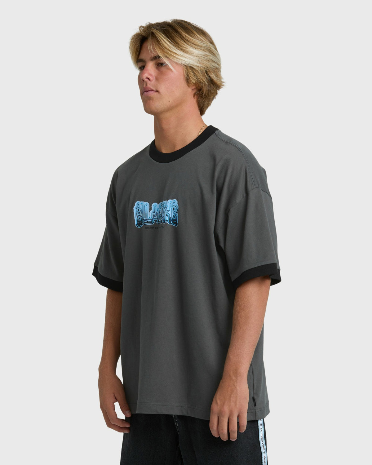 Billabong Men's Spec 73 Spin Ringer Short Sleeve T-Shirt - Pewter