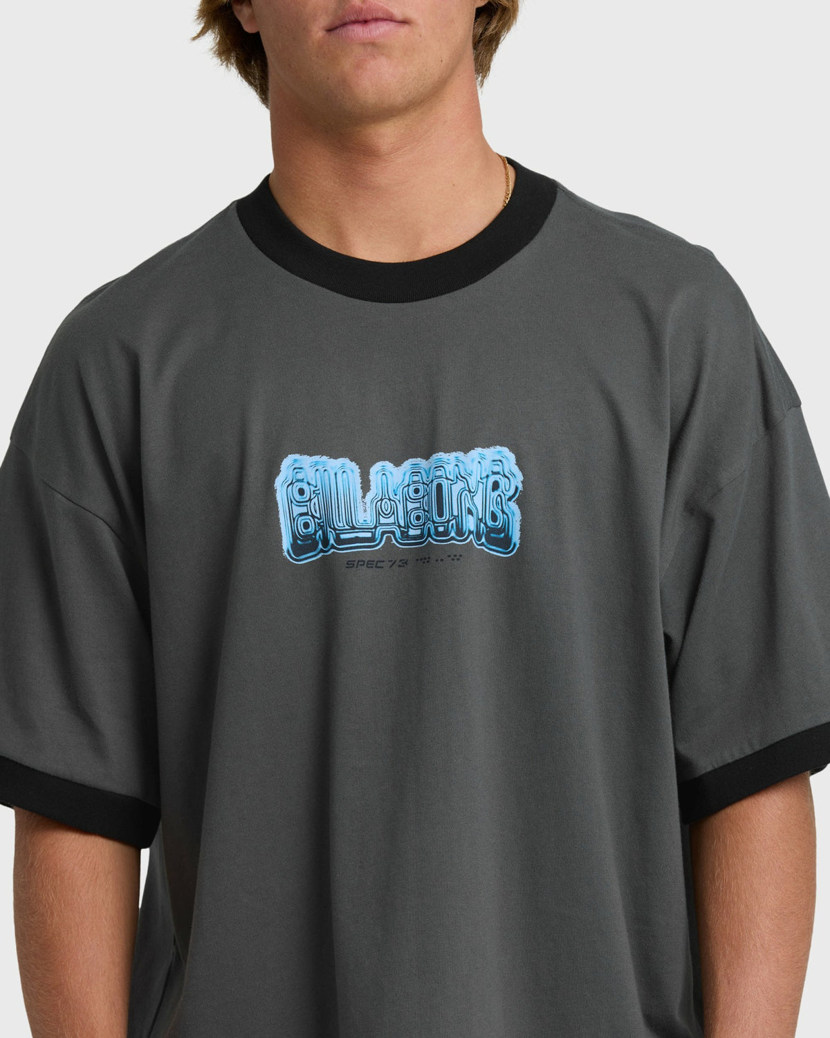 Billabong Men's Spec 73 Spin Ringer Short Sleeve T-Shirt - Pewter