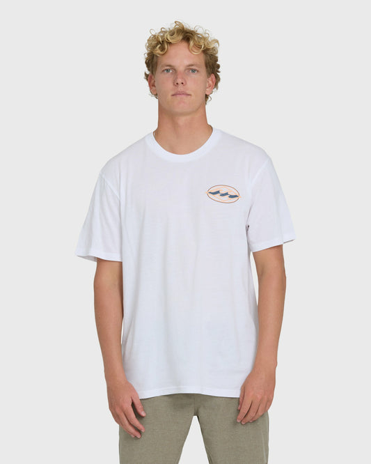 Billabong Men's Rotor Diamond Premium Short Sleeve Graphic T-Shirt - White