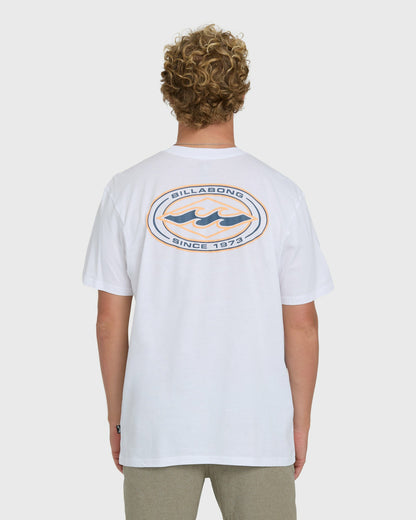 Billabong Men's Rotor Diamond Premium Short Sleeve Graphic T-Shirt - White