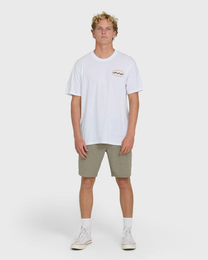 Billabong Men's Rotor Diamond Premium Short Sleeve Graphic T-Shirt - White