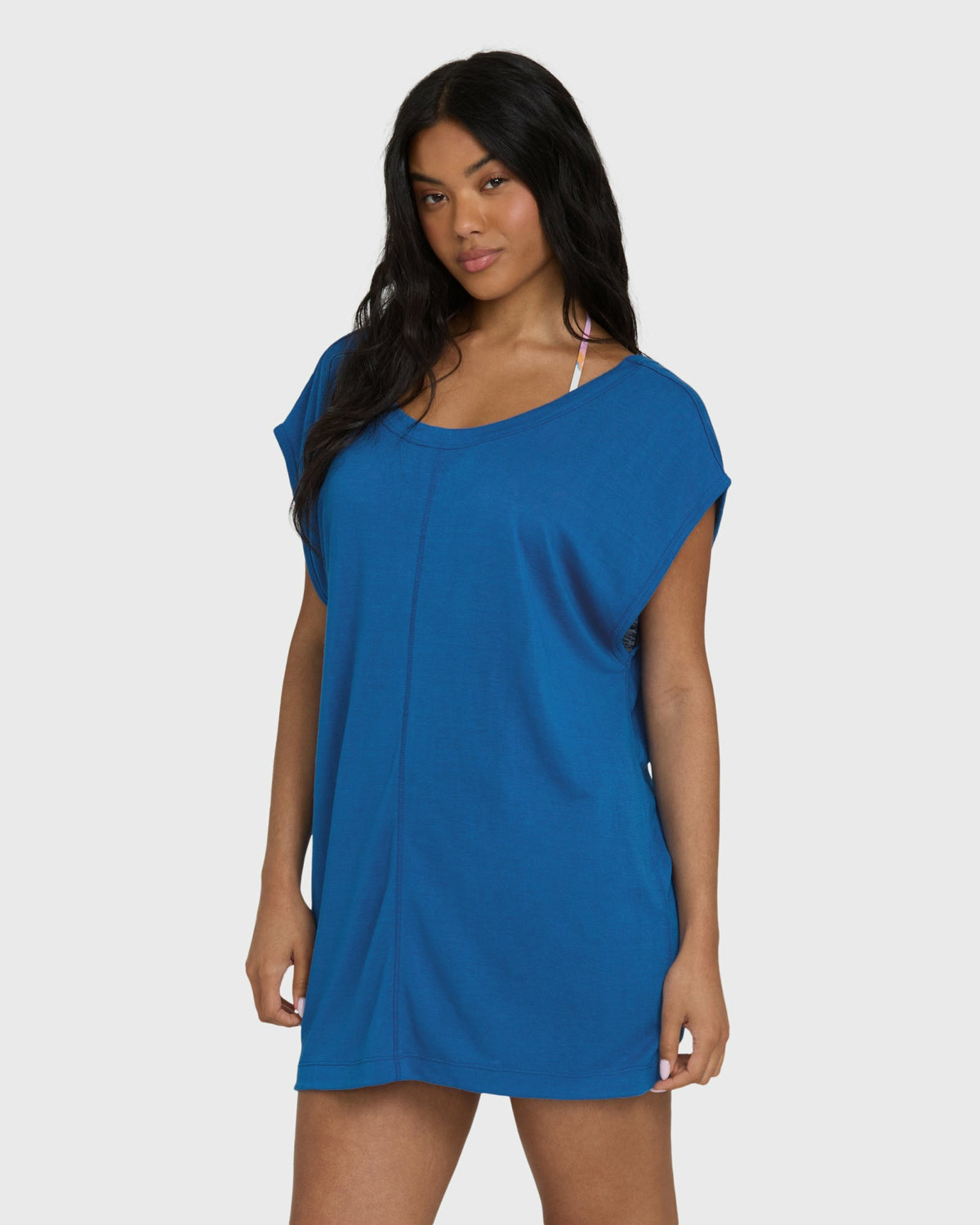 Billabong Women's Hallow Wave Mini Short Sleeve Dress - True Blue