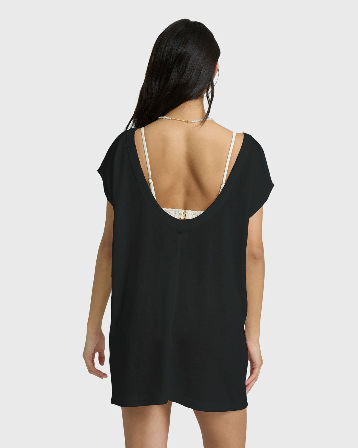 Billabong Women's Hallow Wave Mini Short Sleeve Dress - Black Sands