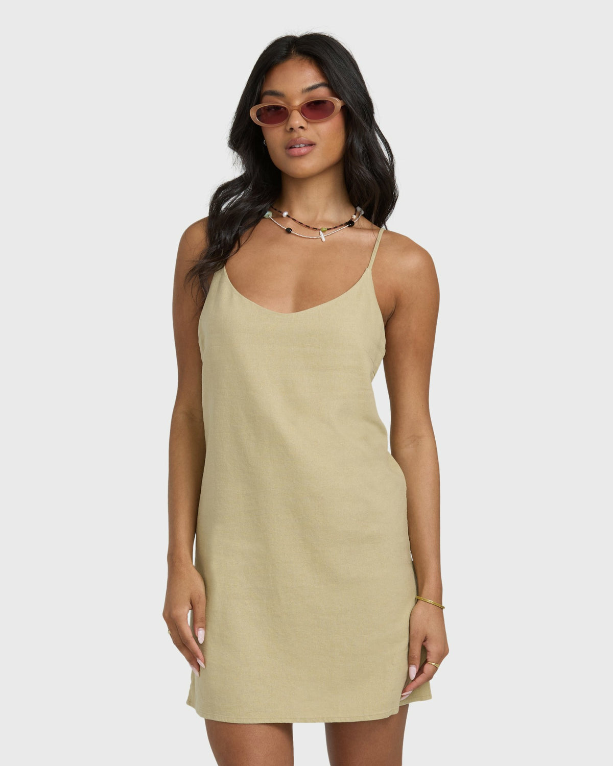Billabong Women's Summer Love Mini Slip Dress - Green Ash