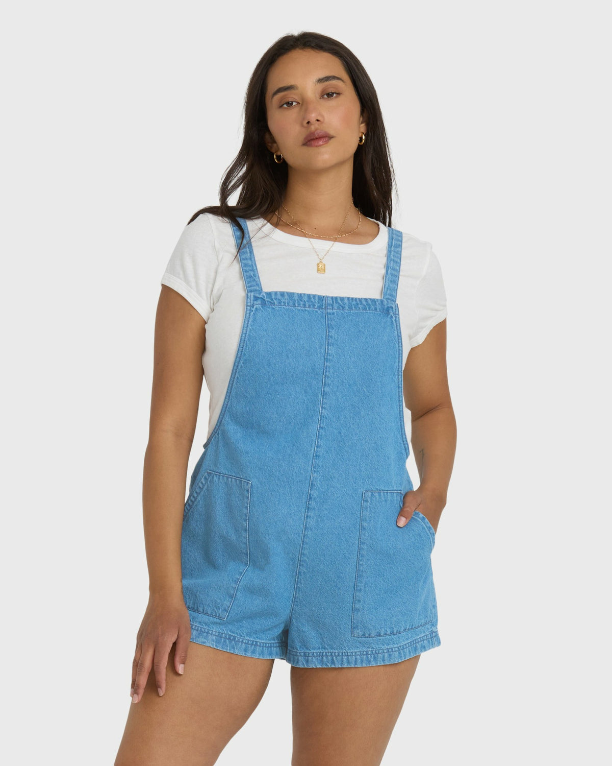 Billabong Women's Beach Crush Denim Overalls - Salt Washed