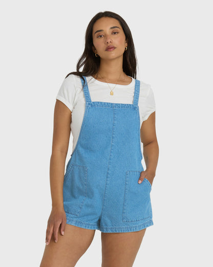 Billabong Women's Beach Crush Denim Overalls - Salt Washed