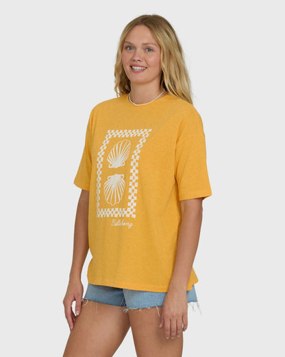 Billabong Women's Balance of Waves Short Sleeve Knit T-Shirt - Sun Kissed