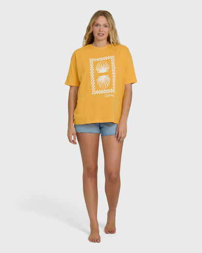 Billabong Women's Balance of Waves Short Sleeve Knit T-Shirt - Sun Kissed