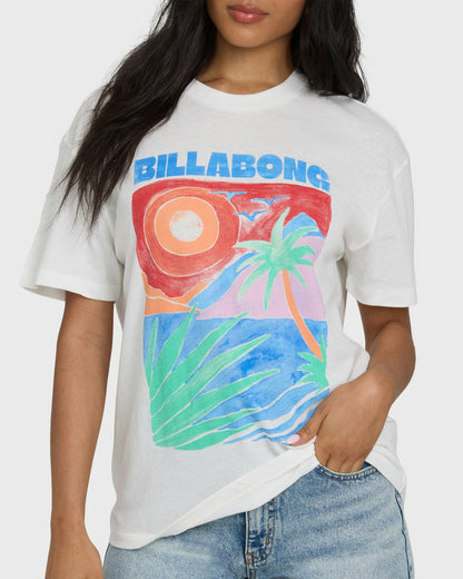 Billabong Women's Highs And Lows Short Sleeve Knit T-Shirt - Salt Crystal