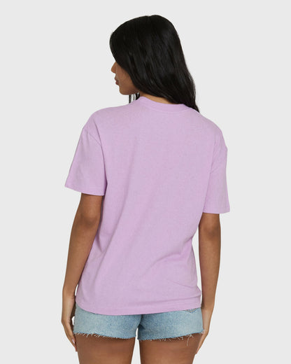 Billabong Women's Reach High Short Sleeve Knit Graphic T-Shirt - Vintage Violet