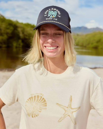 Billabong Women's In Front Of Me Short Sleeve Knit T-Shirt - White Cap